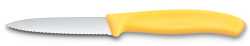 Victorinox Gemüsemesser, Wellenschliff, Mittelspitz, Gelb