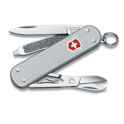 Victorinox Classic Taschenmesser mit Alox-Schalen in Silber.