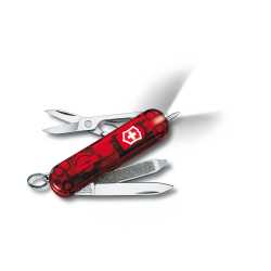 Taschenmesser  Signature Lite von Victorinox in transparentem Rot.