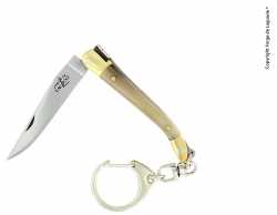 Forge de Laguiole Taschenmesser mit Öse helles Horn 7 cm, Seitenansicht