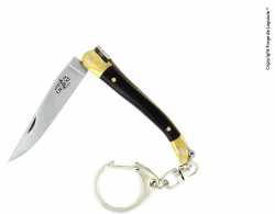 Forge de Laguiole Taschenmesser mit Öse dunkles Horn 7 cm, Seitenansicht