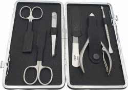 Wictor Maniküreset; 6 tlg., Edelstahl, Schwarz, offen