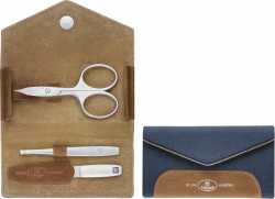 Zwilling TWINOX Etui aus blauem Filz mit Druckknopf, 3-tlg.